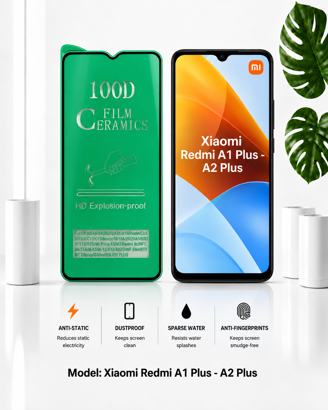 گلس گوشی Redmi A1 Plus - A2 Plus شیايومی مدل سرامیک